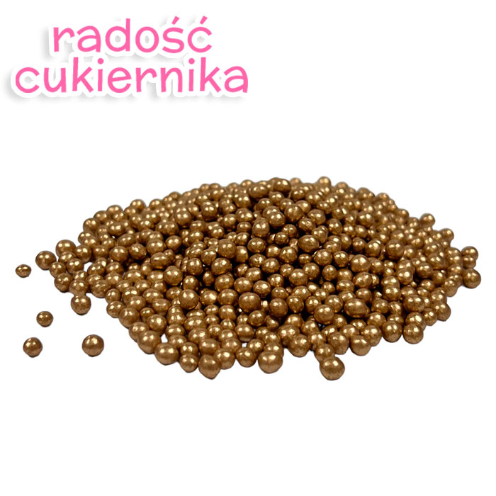 Posypka ryżowa w polewie cukrowej perłowa złota (5mm), 50 g 