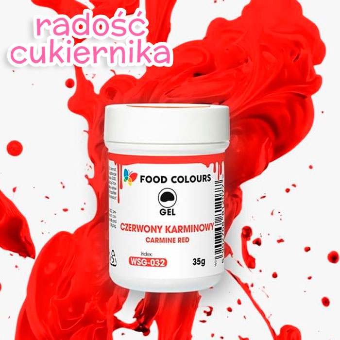 Barwnik w żelu Food Colours Power Gel 35 g, czerwony karminowy 
