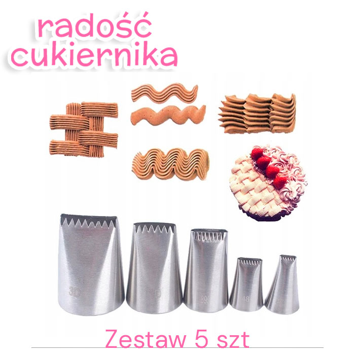 Zestaw końcówek cukierniczych, 5 elementów 