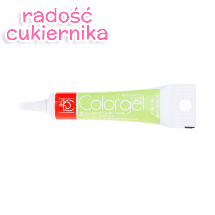 Barwnik spożywczy w żelu limonkowy zielony verde lime tubka, 20 g 