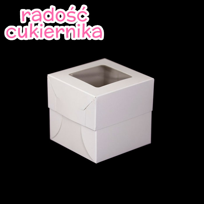 Pudełko na 1 muffinkę z okienkiem białe 10х10х10 cm 