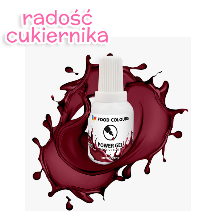 Barwnik w żelu Food Colours Power Gel 20 g, bordowy 