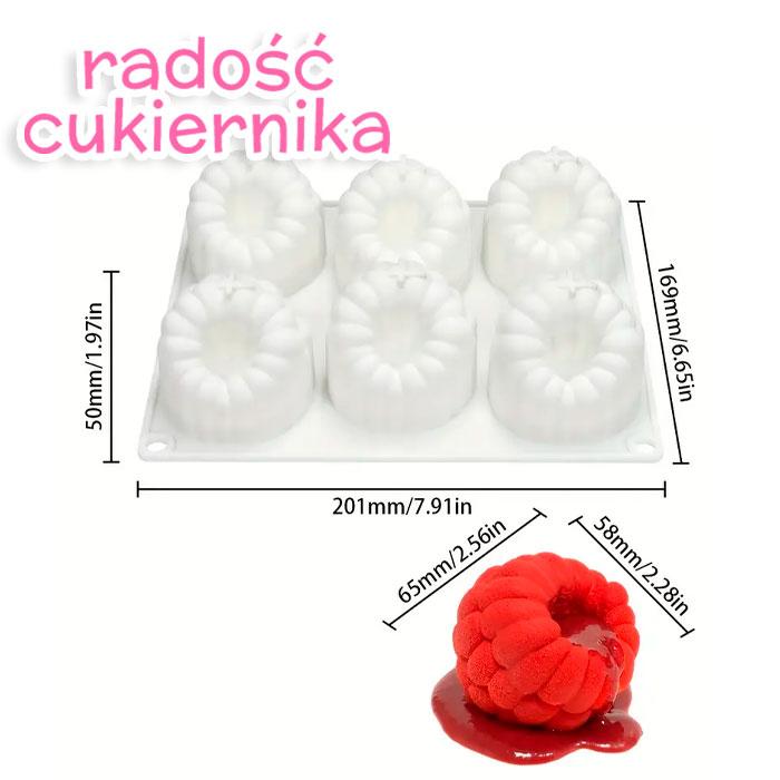 Silikonowa forma Malinki 6 gniazd