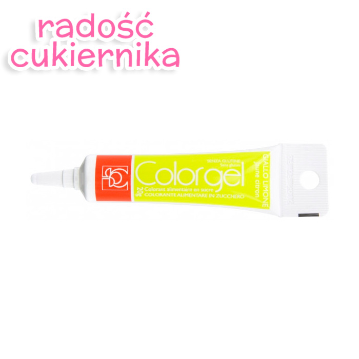 Barwnik spożywczy w żelu  żółty cytrynowy tubka, 20 g 