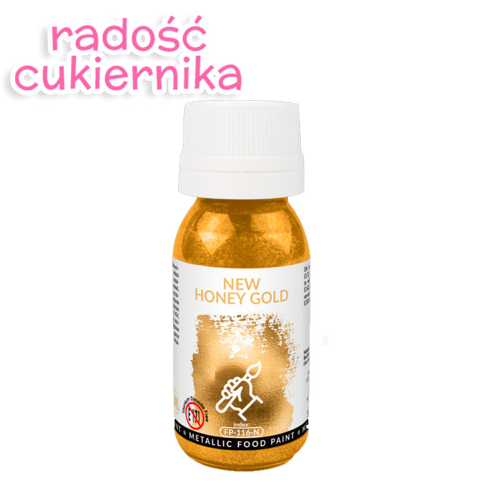 Barwnik spożywczy farbka New Honey Gold metalik 18 ml, Food Colours