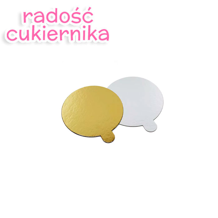  Podkład pod tort dwustronny złoto srebrny, okrągły śr.5, 1szt 