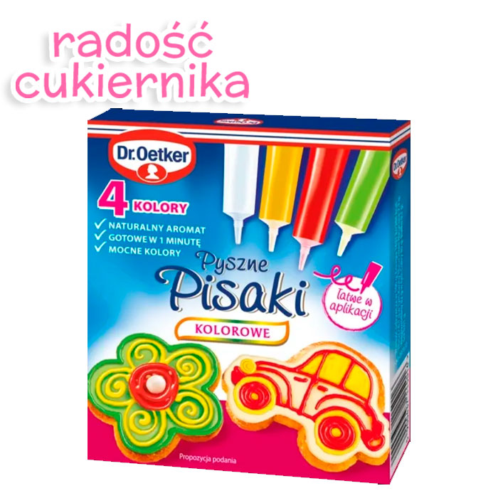 картинка Pisaki cukrowe 4 kolory 