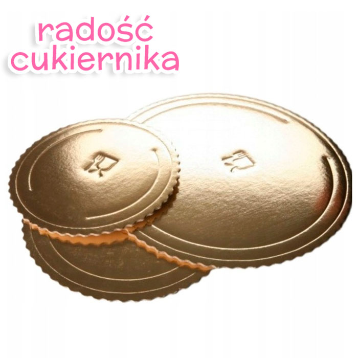  Podkład pod tort dwustronny złoto czarne (fala) śr.24, 1szt 