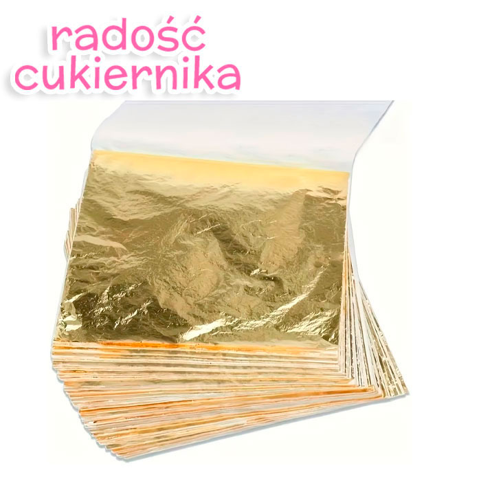 Złoto do dekoracji deserów 9 × 8,5 cm, 55 listków