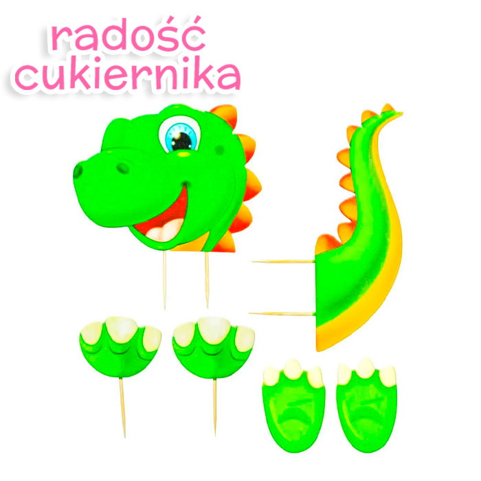 Figurka cukrowa Dinozaur 2D 6 elementów 