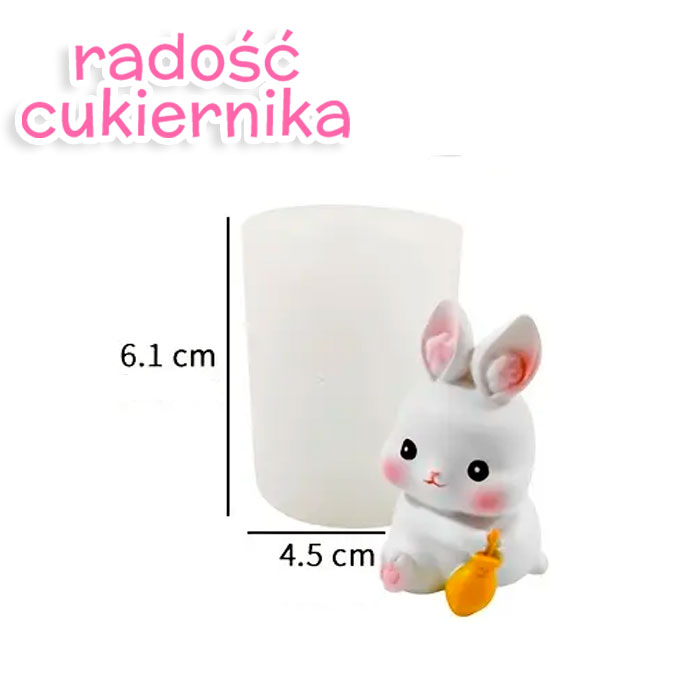 Forma silikonowa 3D "Króliczek 3", 6,1 cm 