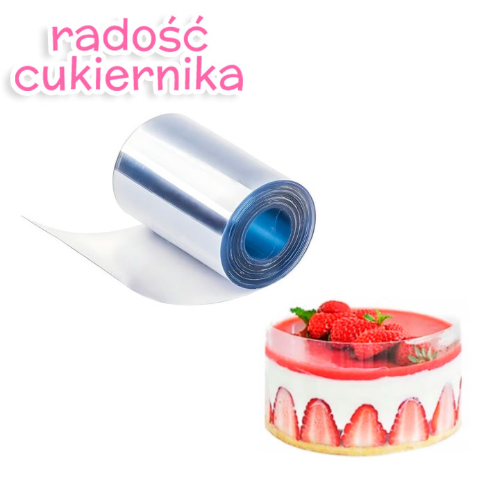Folia taśma rantowa owijka wys.10 cm do tortów nawój 10 m 