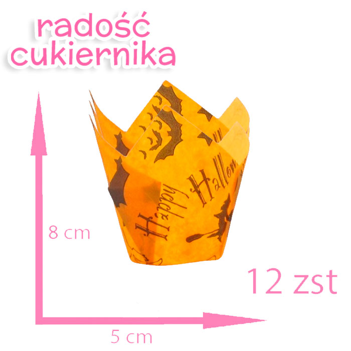 Papilotki do muffinek Helloween tulipan, 5х8 сm, 12 szt 