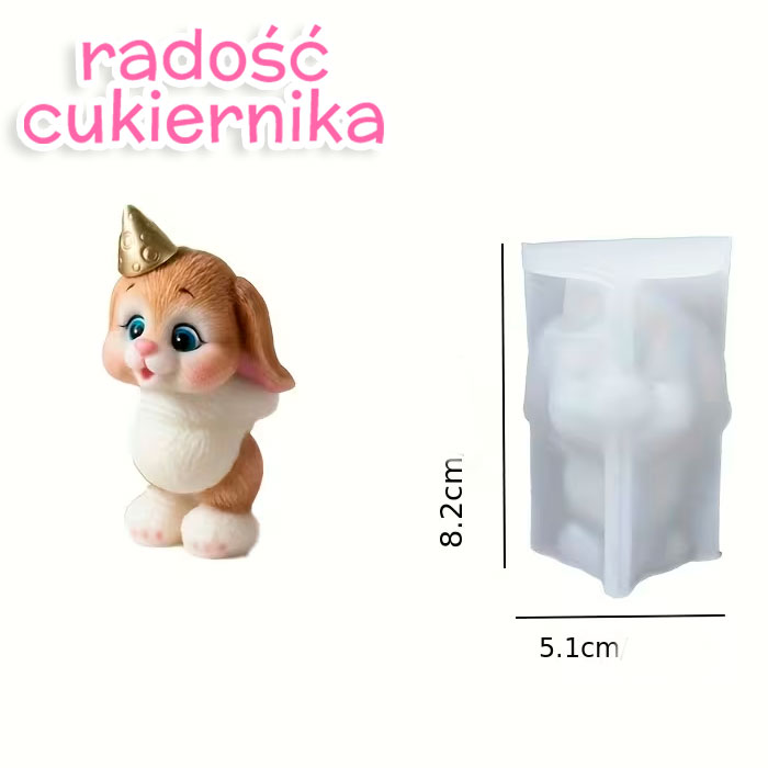 Forma silikonowa 3D Zajączek, 8,2 x 5,1 cm 