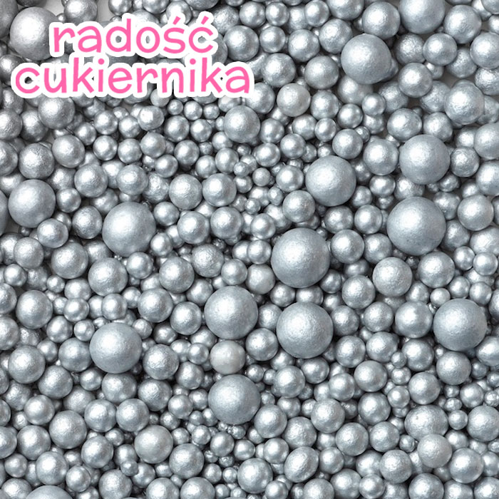 Perły cukrowe Mix srebrne 50 g  