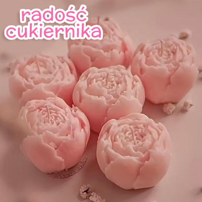 Forma silikonowa Piwonia, h-3,6 cm, d-4,6 cm 