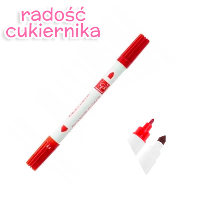 картинка Flamaster dwustronny spożywczy Modecor, czerwony, 1szt 