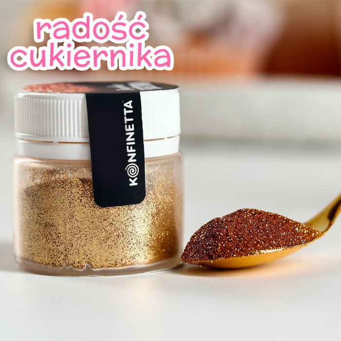 Jadalny brokat drobnej frakcji, ciemne złoto, 5 g