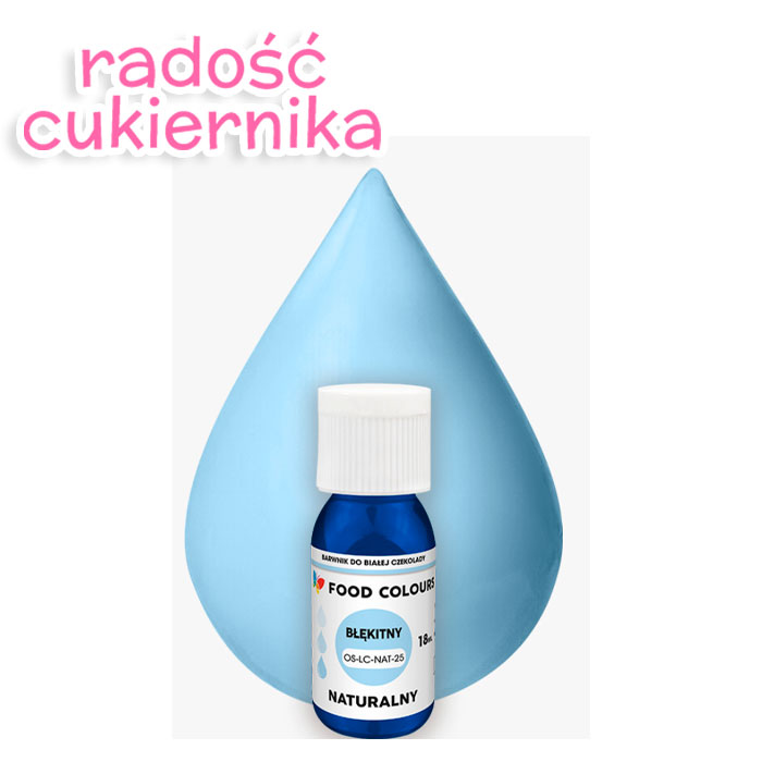 картинка Barwnik naturalny do białej czekolady "Food Colours" błękitny, 18 ml 