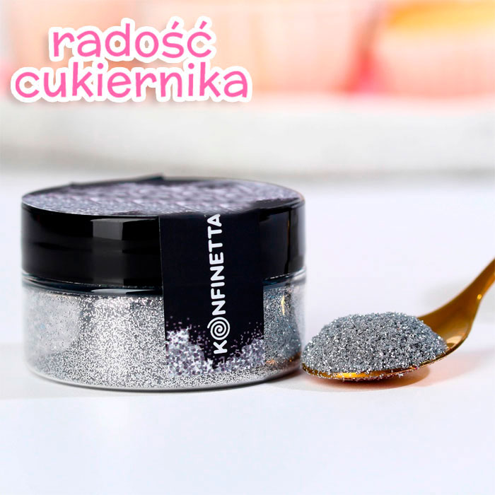 Brokat spożywczy, srebro, duża frakcja, 10 g