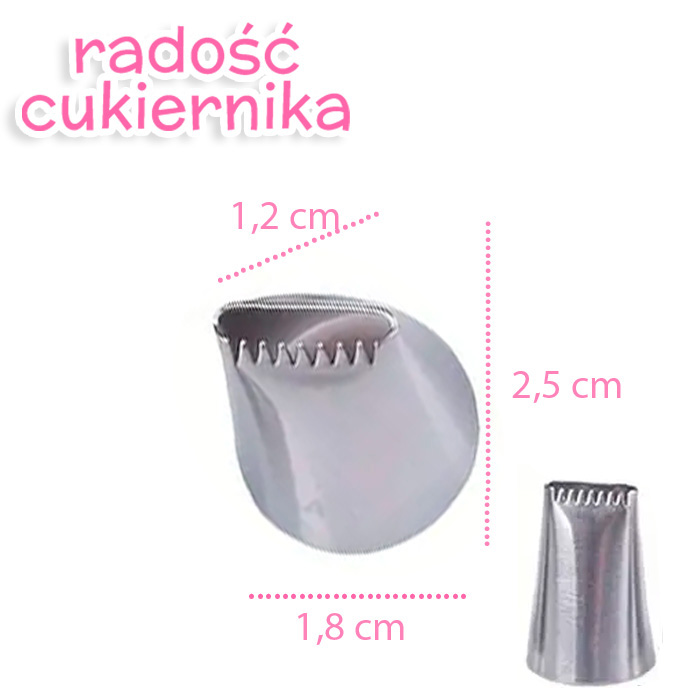 Tylka stal nierdzewna do kremu  №4, 2,5 cm 