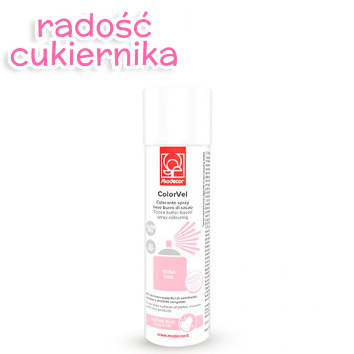 Różowy barwnik spożywczy w sprayu o strukturze zamszu Modecor 250 g