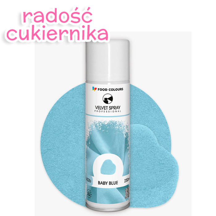Spray velvet zamsz Niebieski Baby blue 250 ml Food Colours