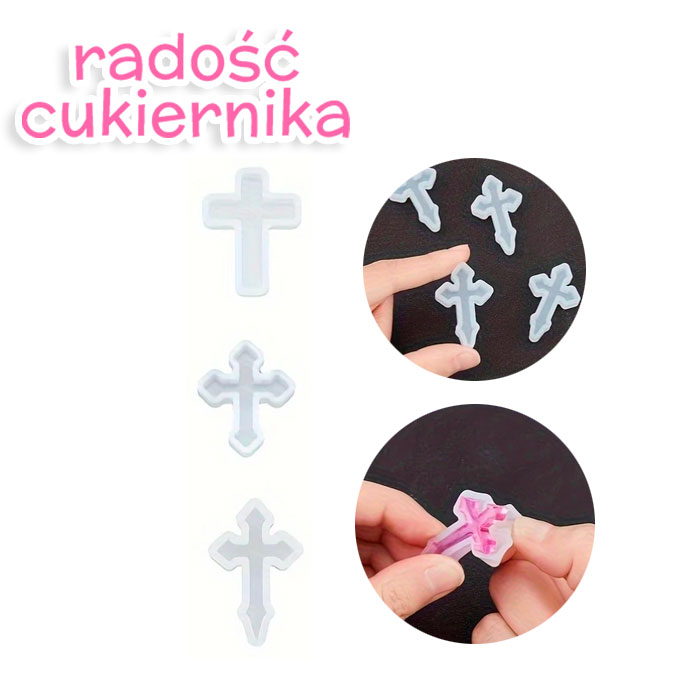 Zestaw silikonowych foremek Krzyżyki, 3 rodzaje, 3,8 cm 