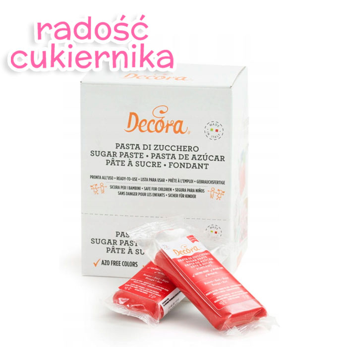 Masa cukrowa Decora lukier plastyczny czerwony 100g 