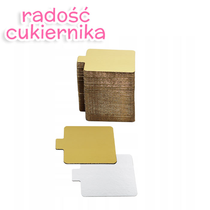 Podkład pod monoporcje złoto-srebrny dwustronny 7x7 cm 