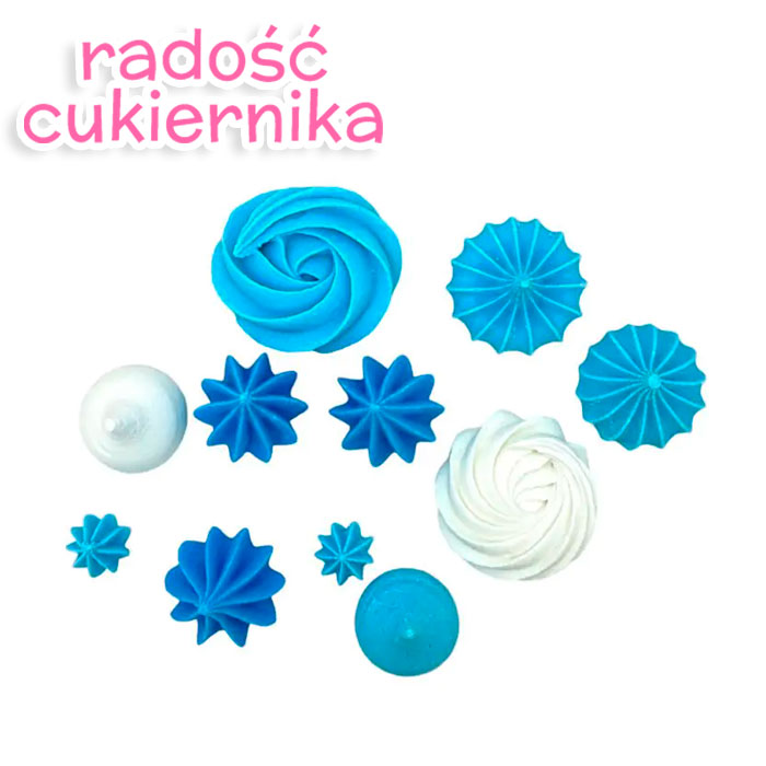 Mini bezy biało-niebieskie 11 szt 