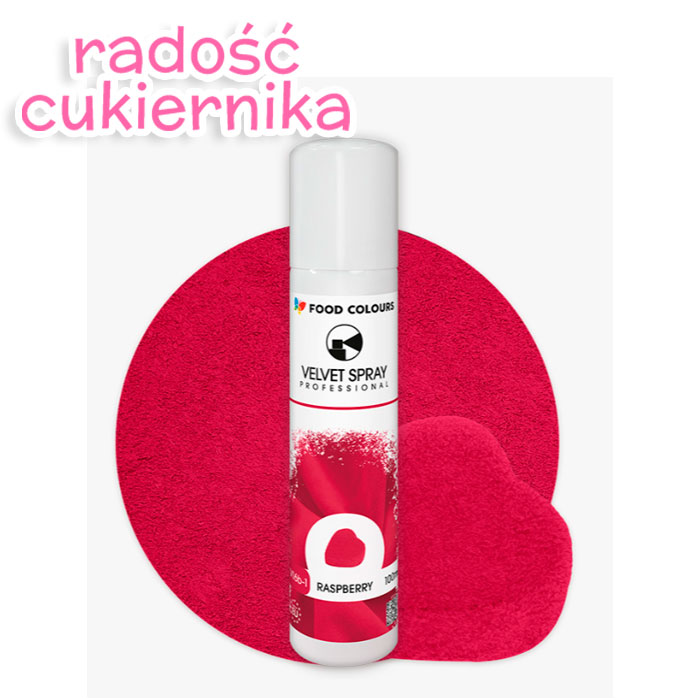 Spray velvet zamsz raspberry Food Colours, 100 ml 