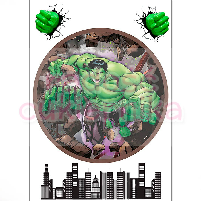 Opłatek na tort "Hulk №2"  