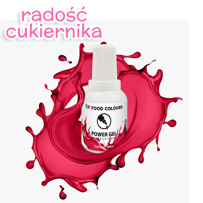 Barwnik w żelu Food Colours Power Gel 20 g, carmine 