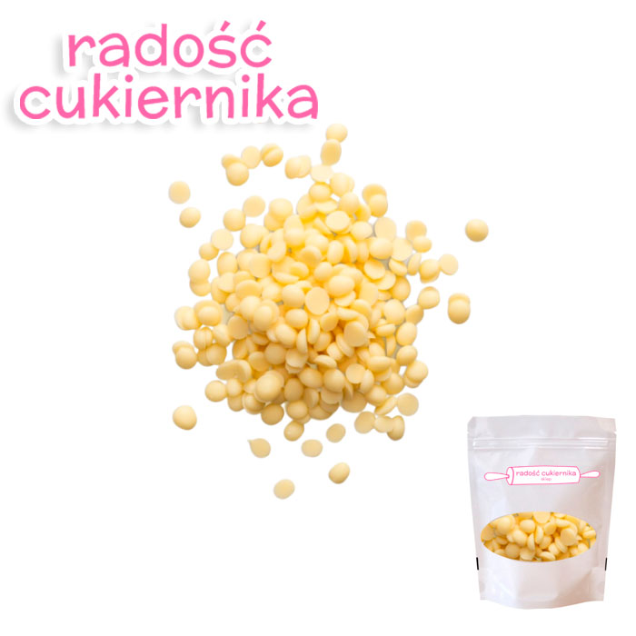 Krople termostabilne 25% biała czekolada Veliche, 1 kg 