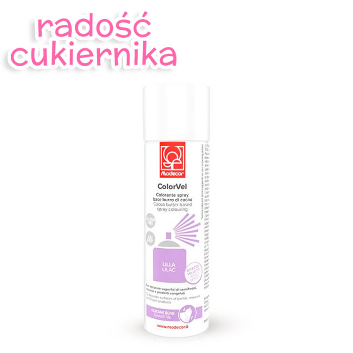 Fioletowy barwnik spożywczy w sprayu o strukturze zamszu Modecor 250 g