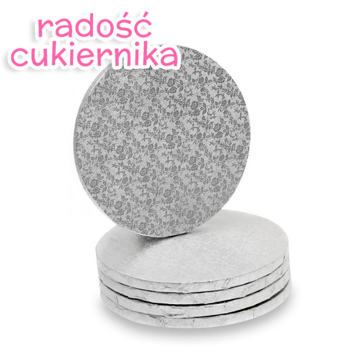  Podkład pod tort Modecor gruby srebrny śr. 25 cm, 1szt 