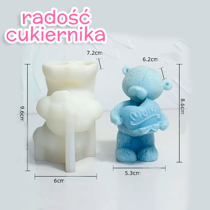 Forma silikonowa 3D Miś, 8,6 cm 