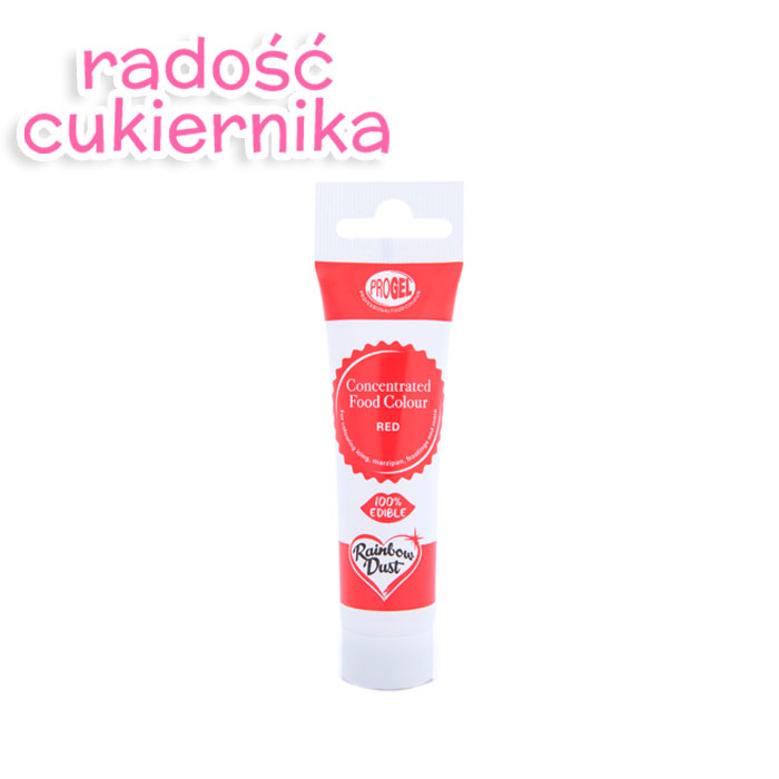 Barwnik spożywczy w żelu ProGel Rainbow Dust Red, 25 g 