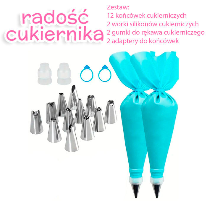 Zestaw końcówek cukierniczych, 21 element 