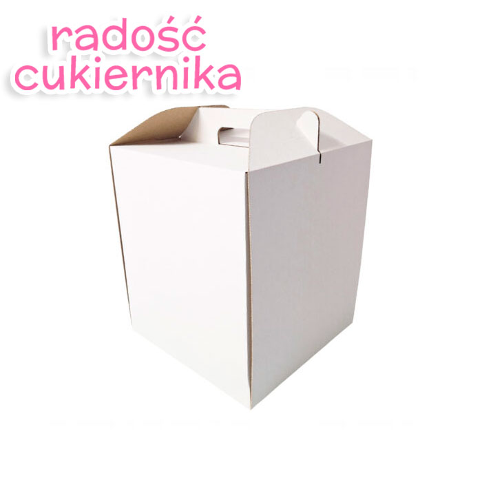 Pudełko na tort z uchwytem 26x26x35 cm (Towar gabarytowy!Możliwa dopłata za transport) 