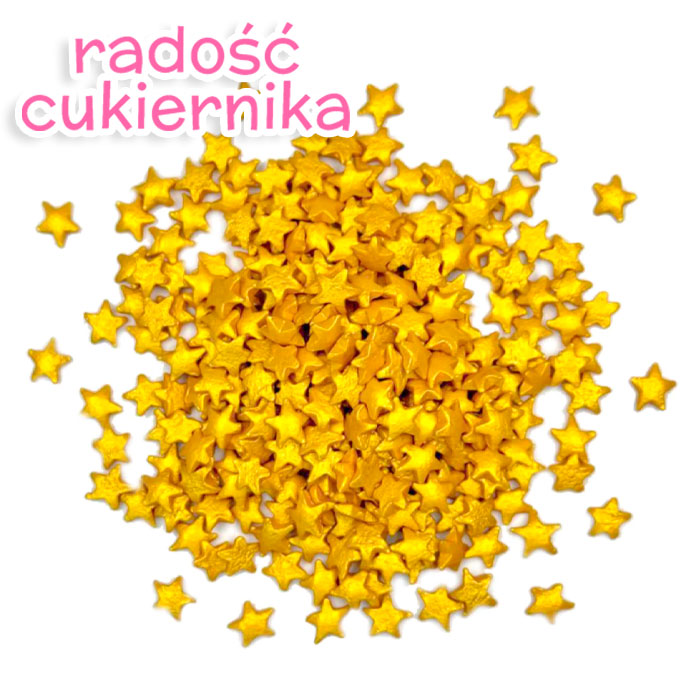Posypka cukrowa konfetti Gwiazdki złote 50 g 