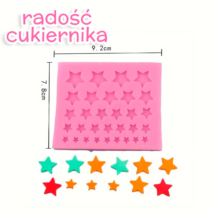 Mold silikonowy "Gwiazdki"  9,2 cm x 7,8 cm 