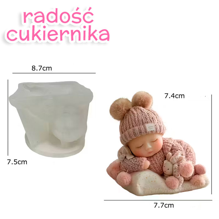 Forma silikonowa 3D Dziecko 7,7 x 7,4 cm 