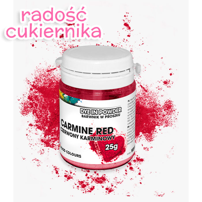 Barwnik wodnorozpuszczalne w proszku Food Colours, 25 g, czerwony karminowy 