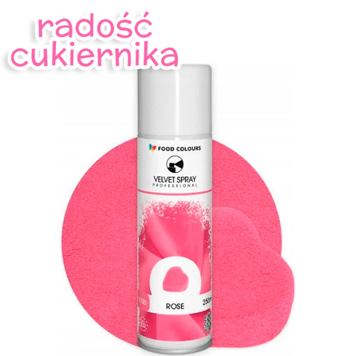 Spray velvet zamsz Różowy 250 ml Food Colours