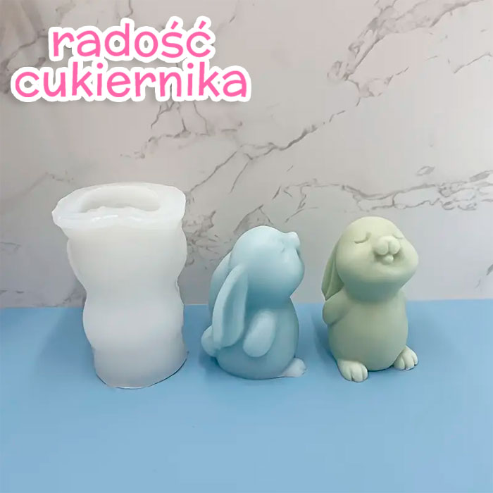 Forma silikonowa 3D Królik, h 6,2 cm 