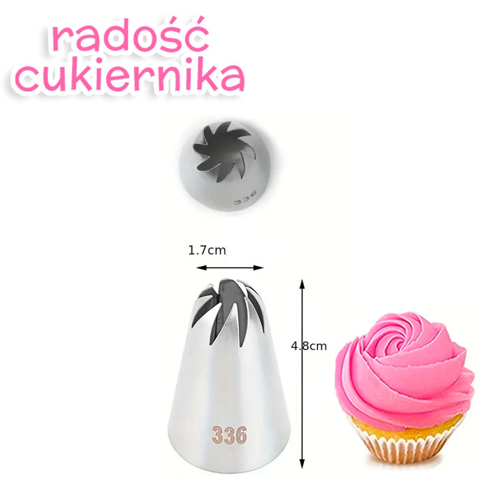Tylka stal nierdzewna do kremu № 336, 4,8 cm 