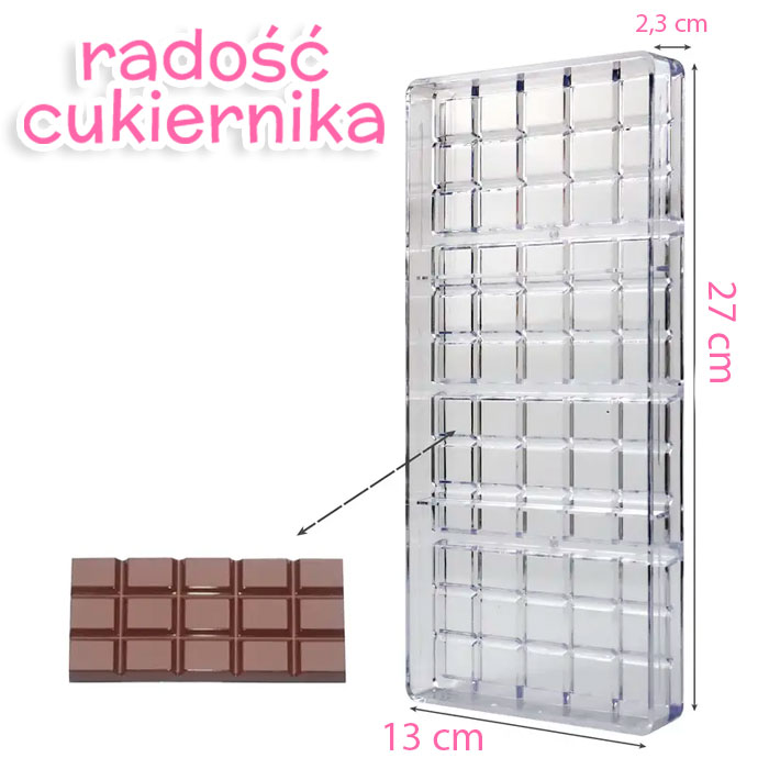 Forma do czekolady "Tabliczka czekolady", 27x13 cm, 4 komórki