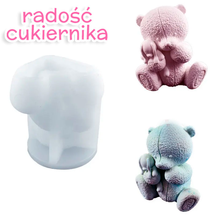 Forma silikonowa 3D Miś i króliczek, 7 cm 